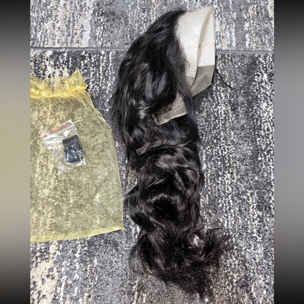13x6 Lace Front Wig 22" Body Wave Human Hair Glueless Pre-Plucked Natural Black